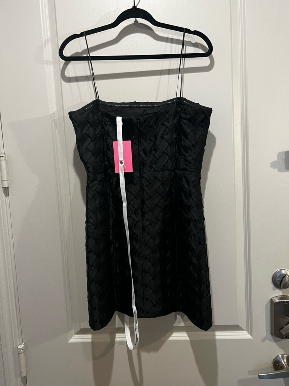 Amanda Uprichard Black Textured Strapless Cocktail Mini Dress M NWT - Picture 3 of 5